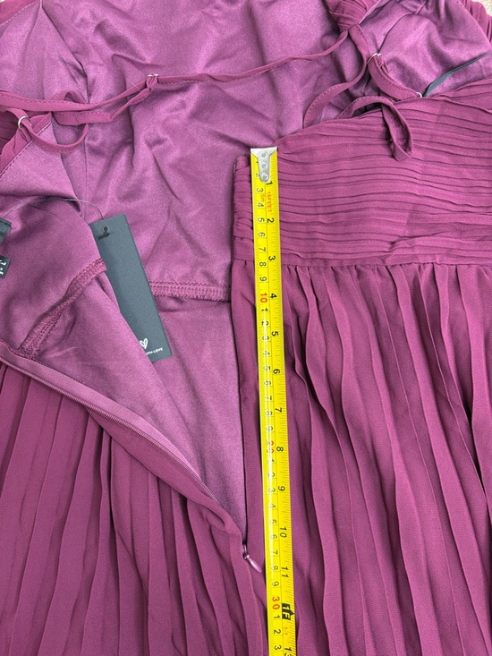 Lulus Wondrous Muse Plum Pleated One-Shoulder Midi Dress XXL - Picture 12 of 12